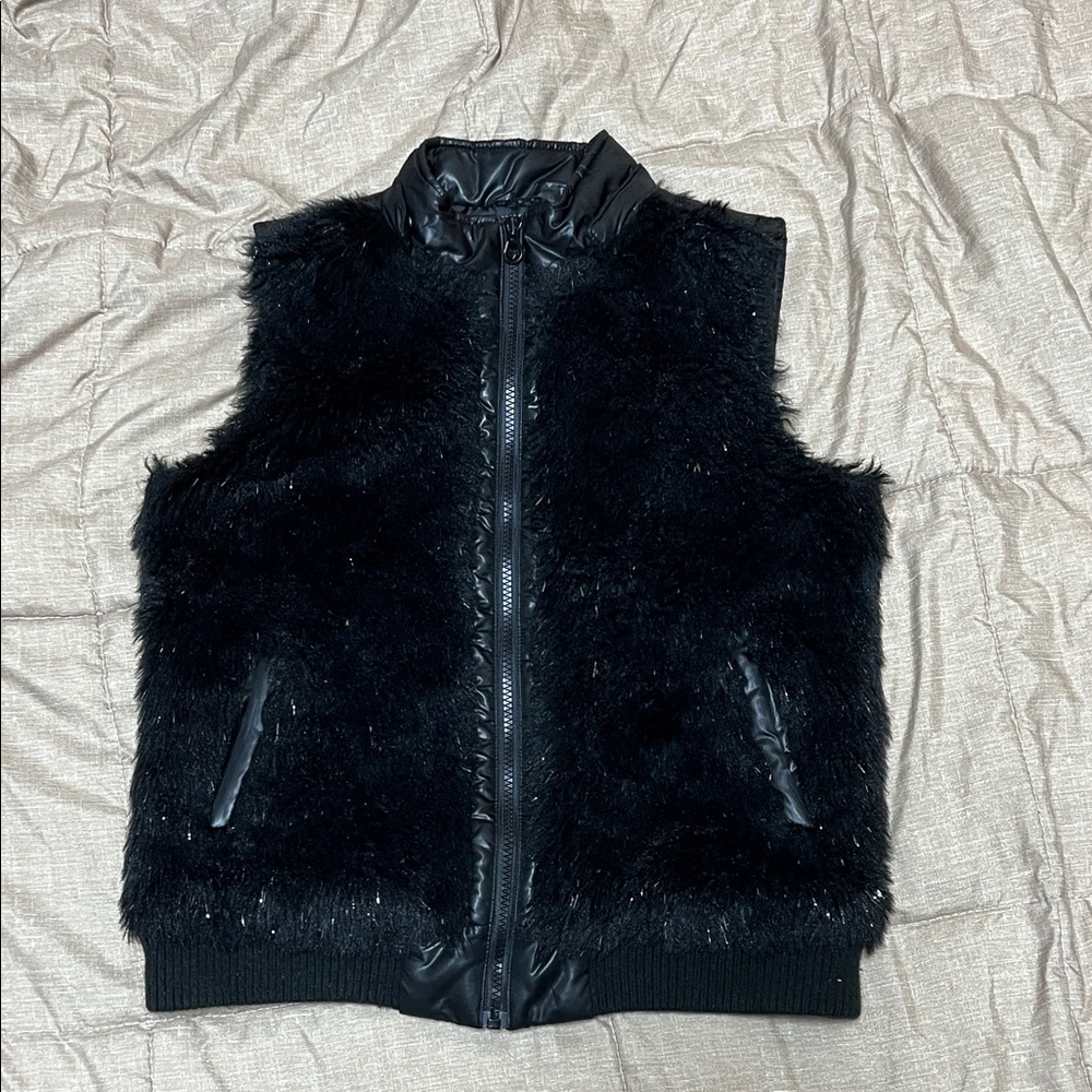 Girl’s Justice Faux Fur Puffer Vest 16 Like New